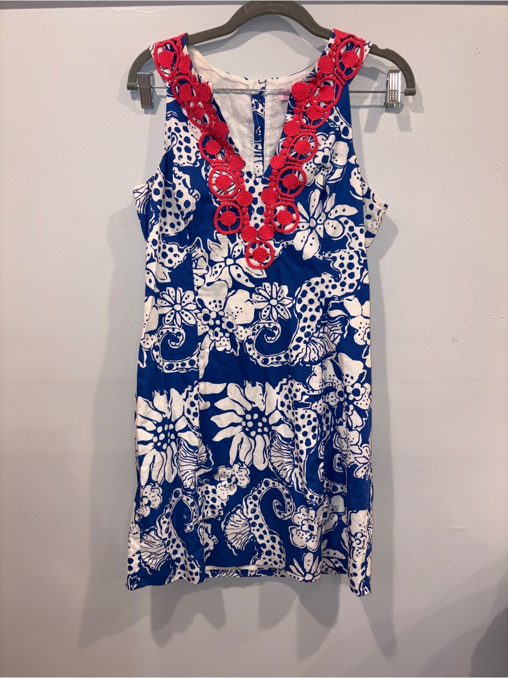 Lily Pulitzer Augusta Shift Dress - Deep Sea Blue Quahog Chowdah Print - Size 6